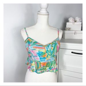 LILLY PULITZER | Linnea Peplum Zip Back Crop Top 6